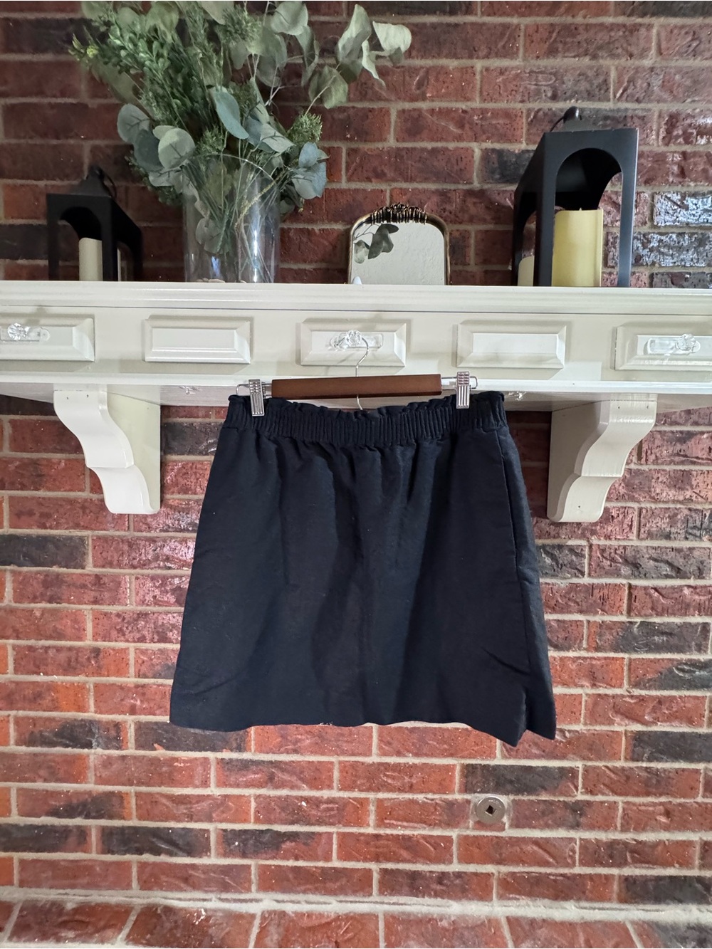 J.Crew Black Pull-On Linen Blend Mini Skirt - Size 8